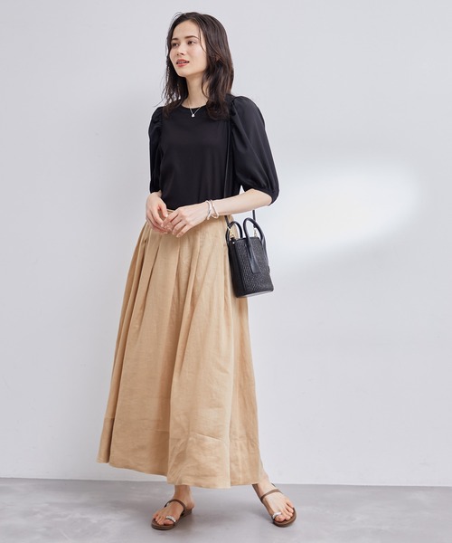 ROPE'（ロペ）の「【洗える】シフォンコンビギャザーパフスリーブカットソー（Tシャツ/カットソー・レディース・ホワイト/ブラック・38）」の17枚目の写真