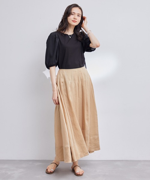 ROPE'（ロペ）の「【洗える】シフォンコンビギャザーパフスリーブカットソー（Tシャツ/カットソー・レディース・ホワイト/ブラック・38）」の18枚目の写真