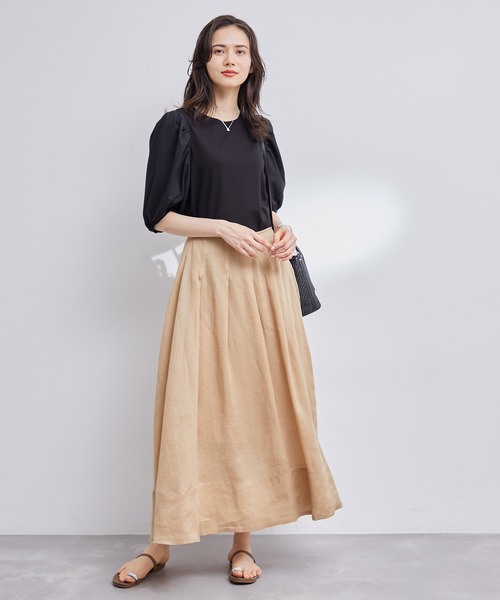 ROPE'（ロペ）の「【洗える】シフォンコンビギャザーパフスリーブカットソー（Tシャツ/カットソー・レディース・ホワイト/ブラック・38）」の21枚目の写真