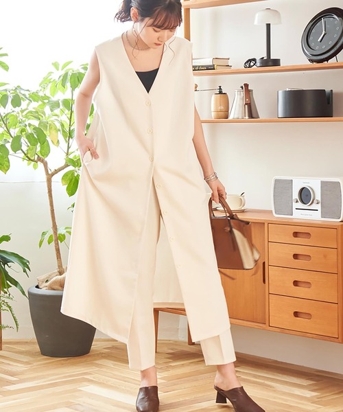 Rejoule(リジュール)の「センタープレステーパードパンツ(その他パンツ・レディース・グレイッシュベージュ/ブラック/ブルー/アイボリー・FREE)」の2枚目の写真