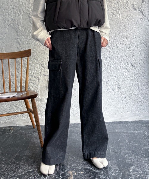 EPIMI E'PIMMY(エピミエピミー)の「デニムルーズカーゴパンツ(デニムパンツ・レディース・グレー/ブルー/ブラック/ネイビー・MEDIUM)」の3枚目の写真