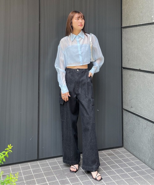 EPIMI E'PIMMY(エピミエピミー)の「デニムルーズカーゴパンツ(デニムパンツ・レディース・グレー/ブルー/ブラック/ネイビー・MEDIUM)」の8枚目の写真