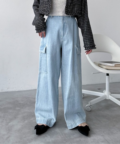 EPIMI E'PIMMY(エピミエピミー)の「デニムルーズカーゴパンツ(デニムパンツ・レディース・グレー/ブルー/ブラック/ネイビー・MEDIUM)」の19枚目の写真