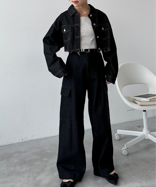 EPIMI E'PIMMY(エピミエピミー)の「デニムルーズカーゴパンツ(デニムパンツ・レディース・グレー/ブルー/ブラック/ネイビー・MEDIUM)」の15枚目の写真