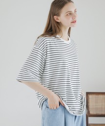 ビッグシルエット無地&ボーダー半袖Tシャツ