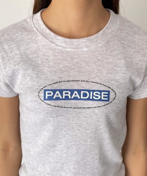 CANAL JEAN（キャナルジーン）の「smileyranna "PARADISE"半袖Tシャツ（Tシャツ/カットソー・レディース・チャコールグレー/クリーム/ライトグレー・ONE SIZE）」の9枚目の写真