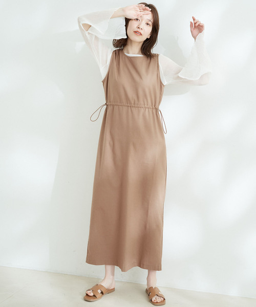 Jayro(ジャイロ)の「綿麻ノースリーブワンピース(ワンピース・レディース・ネイビー/ライトグリーン/ブラウン・M)」の14枚目の写真