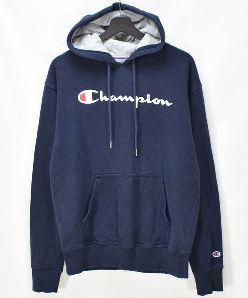 Champion(チャンピオン)の「【ヴィンテージ古着】Champion / チャンピオン ロゴ スウェットパーカー(パーカー・メンズ・ネイビー・MEDIUM)」の1枚目の写真