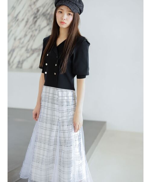 dazzlin(ダズリン)の「テーラータックニットトップス(ニット/セーター・レディース・ベージュ/ブラック・FREE)」の6枚目の写真