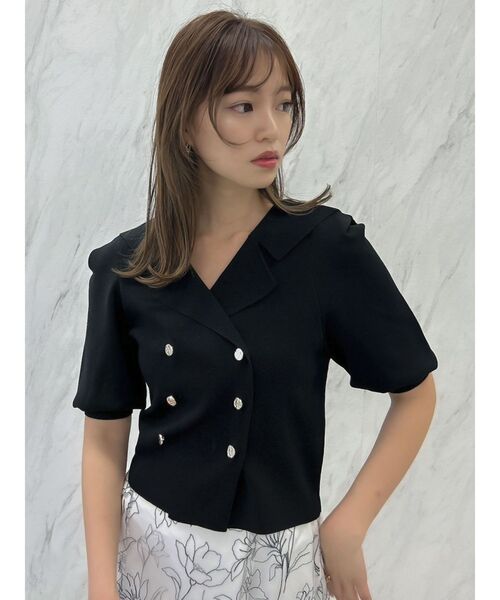 dazzlin(ダズリン)の「テーラータックニットトップス(ニット/セーター・レディース・ベージュ/ブラック・FREE)」の3枚目の写真