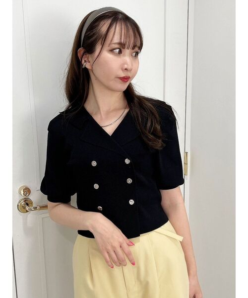 dazzlin(ダズリン)の「テーラータックニットトップス(ニット/セーター・レディース・ベージュ/ブラック・FREE)」の7枚目の写真