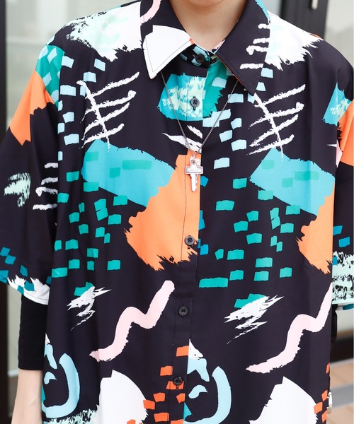 rovtski(ロフトスキー)の「イラストARTシャツワンピース(シャツワンピース・レディース・ブラック・FREE)」の10枚目の写真