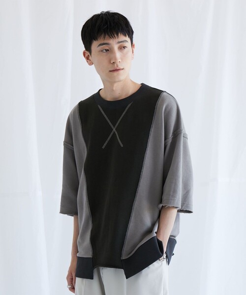 PUBLIC TOKYO（パブリックトウキョウ）の「ドッキングアウトハーフスリーブTEE（Tシャツ/カットソー・メンズ・ブラック/グレー・FREE）」の18枚目の写真