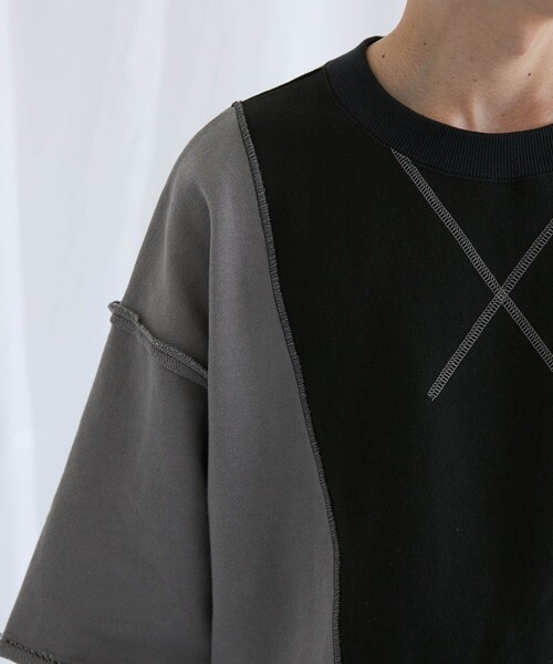 PUBLIC TOKYO（パブリックトウキョウ）の「ドッキングアウトハーフスリーブTEE（Tシャツ/カットソー・メンズ・ブラック/グレー・FREE）」の9枚目の写真