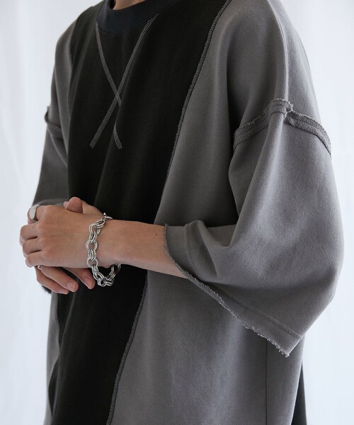 PUBLIC TOKYO（パブリックトウキョウ）の「ドッキングアウトハーフスリーブTEE（Tシャツ/カットソー・メンズ・ブラック/グレー・FREE）」の19枚目の写真