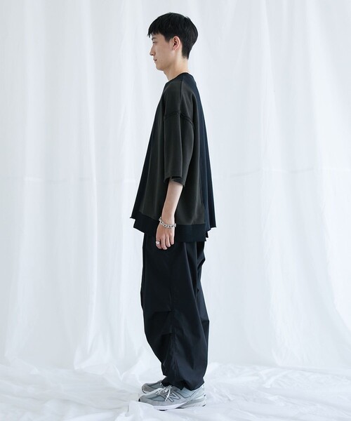 PUBLIC TOKYO（パブリックトウキョウ）の「ドッキングアウトハーフスリーブTEE（Tシャツ/カットソー・メンズ・ブラック/グレー・FREE）」の8枚目の写真