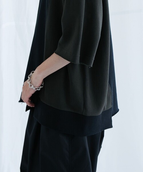 PUBLIC TOKYO（パブリックトウキョウ）の「ドッキングアウトハーフスリーブTEE（Tシャツ/カットソー・メンズ・ブラック/グレー・FREE）」の5枚目の写真