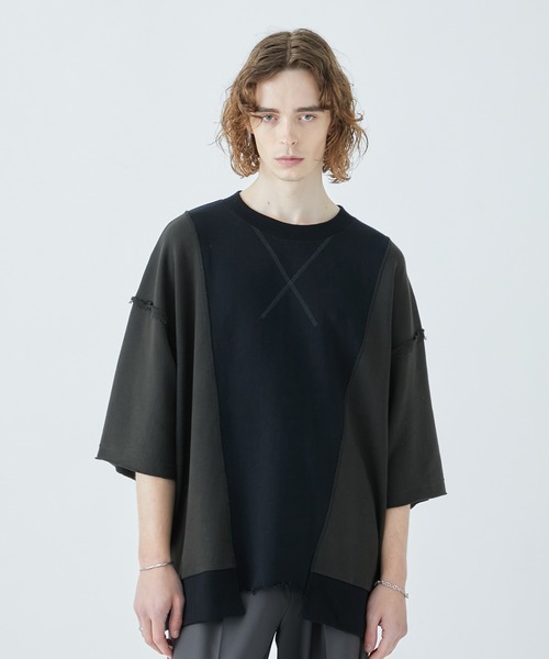 PUBLIC TOKYO（パブリックトウキョウ）の「ドッキングアウトハーフスリーブTEE（Tシャツ/カットソー・メンズ・ブラック/グレー・FREE）」の2枚目の写真