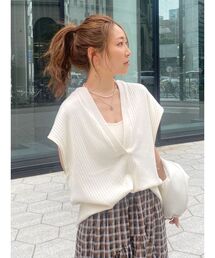 Ungrid | スリットネックリブトップス(Tシャツ/カットソー)