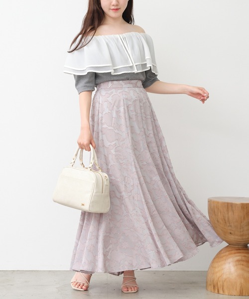 one after another NICE CLAUP(ワンアフターアナザーナイスクラップ)の「2wayフリルテレコトップス(Tシャツ/カットソー・レディース・杢グレー/アイボリー/ブラック・FREE)」の5枚目の写真