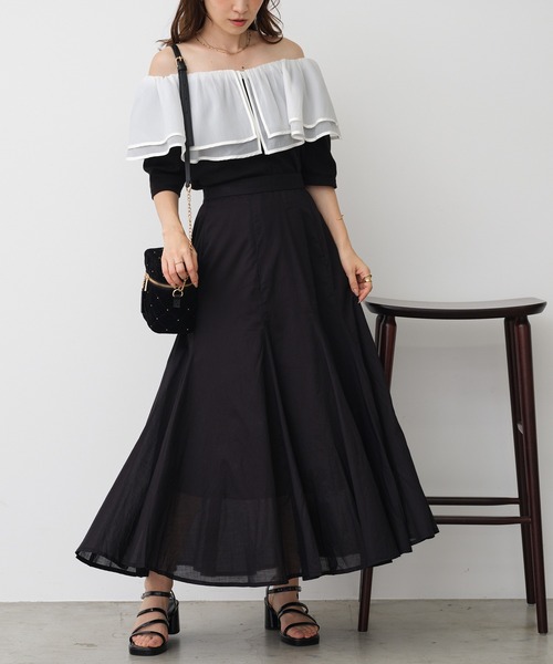 one after another NICE CLAUP(ワンアフターアナザーナイスクラップ)の「2wayフリルテレコトップス(Tシャツ/カットソー・レディース・杢グレー/アイボリー/ブラック・FREE)」の11枚目の写真