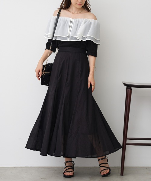 one after another NICE CLAUP(ワンアフターアナザーナイスクラップ)の「2wayフリルテレコトップス(Tシャツ/カットソー・レディース・杢グレー/アイボリー/ブラック・FREE)」の12枚目の写真