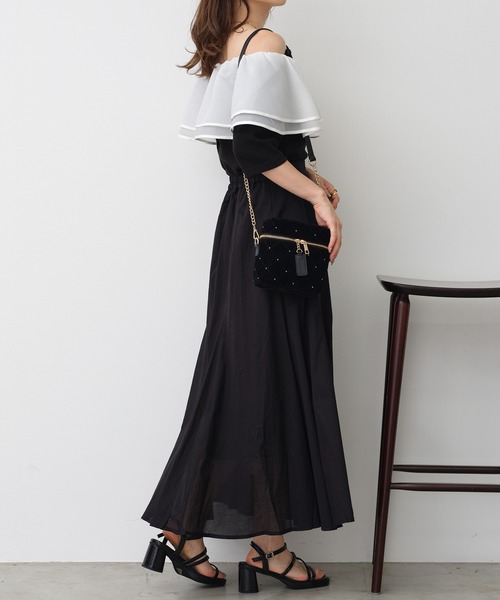 one after another NICE CLAUP(ワンアフターアナザーナイスクラップ)の「2wayフリルテレコトップス(Tシャツ/カットソー・レディース・杢グレー/アイボリー/ブラック・FREE)」の15枚目の写真