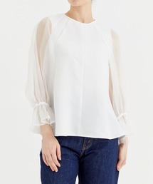 【THE TOKYO/ザトウキョウ】Sheer Sleeve blouse/シアースリーブブラウス