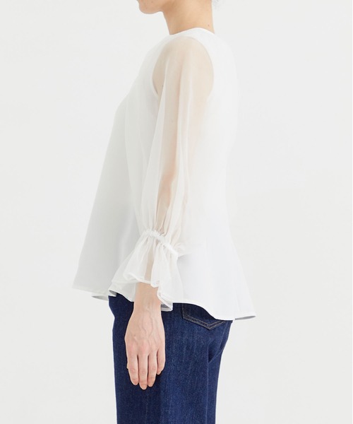 THE TOKYO(ザトウキョウ)の「【THE TOKYO/ザトウキョウ】Sheer Sleeve blouse/シアースリーブブラウス(シャツ/ブラウス・レディース・ホワイト/ブラック/ベージュ・1/0)」の6枚目の写真