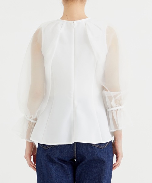 THE TOKYO(ザトウキョウ)の「【THE TOKYO/ザトウキョウ】Sheer Sleeve blouse/シアースリーブブラウス(シャツ/ブラウス・レディース・ホワイト/ブラック/ベージュ・1/0)」の7枚目の写真