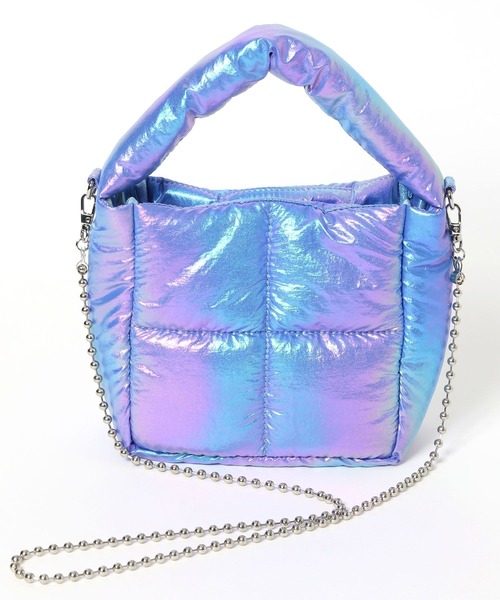 LOWRYS FARM（ローリーズファーム）の「ボールチェーンメタリックＢＡＧ 972007（ハンドバッグ・レディース・ホワイト/グリーン/ブルー・FREE）」の8枚目の写真