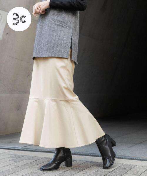 SENSE OF PLACE by URBAN RESEARCH（センスオブプレイスバイアーバンリサーチ）の「ストレッチハイウエストマーメイドスカート（スカート・レディース・ブラック/グリーン/モカ/ライトベージュ・SMALL/MEDIUM/LARGE/X-SMALL/TALL）」の4枚目の写真