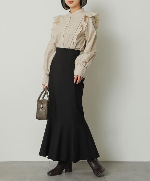 SENSE OF PLACE by URBAN RESEARCH（センスオブプレイスバイアーバンリサーチ）の「ストレッチハイウエストマーメイドスカート（スカート・レディース・ブラック/グリーン/モカ/ライトベージュ・SMALL/MEDIUM/LARGE/X-SMALL/TALL）」の14枚目の写真