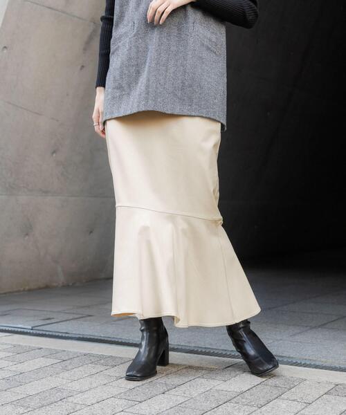 SENSE OF PLACE by URBAN RESEARCH（センスオブプレイスバイアーバンリサーチ）の「ストレッチハイウエストマーメイドスカート（スカート・レディース・ブラック/グリーン/モカ/ライトベージュ・SMALL/MEDIUM/LARGE/X-SMALL/TALL）」の15枚目の写真