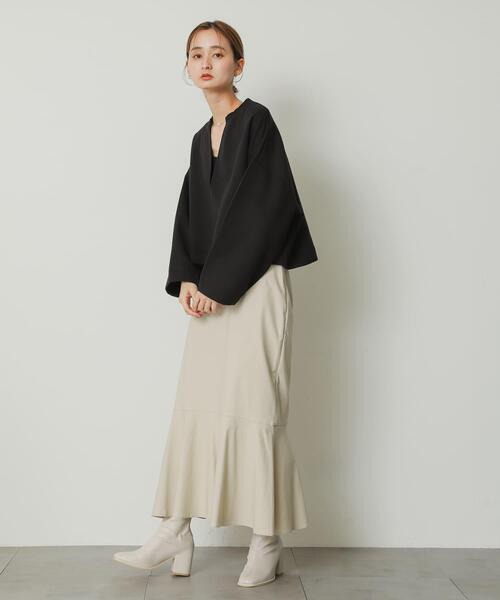 SENSE OF PLACE by URBAN RESEARCH（センスオブプレイスバイアーバンリサーチ）の「ストレッチハイウエストマーメイドスカート（スカート・レディース・ブラック/グリーン/モカ/ライトベージュ・SMALL/MEDIUM/LARGE/X-SMALL/TALL）」の20枚目の写真