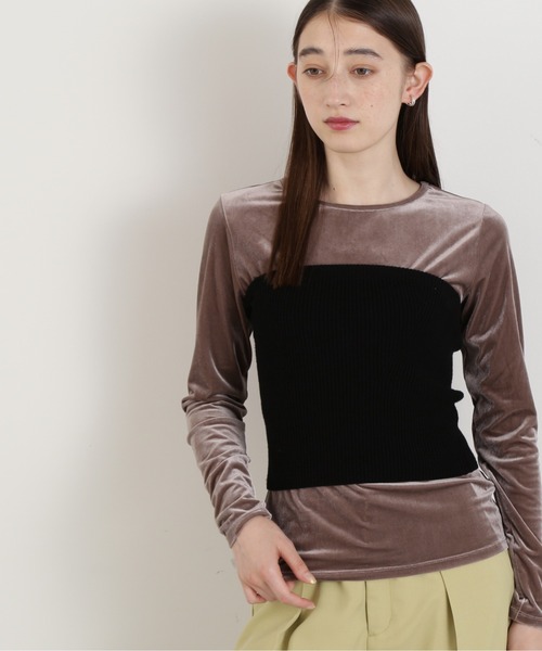 N.（N. Natural Beauty Basic）（エヌエヌナチュラルビューティーベーシック）の「◆ベロアロンＴ（Tシャツ/カットソー・レディース・オレンジ/ブルー/グレー・MEDIUM）」の4枚目の写真