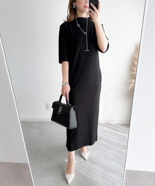 each(イーチ)の「つけ襟付き6分袖ワンピース(ワンピース・レディース・ブラック/キャメル/グレー・FREE)」の9枚目の写真