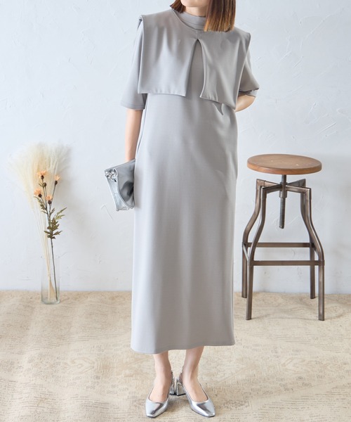 each(イーチ)の「つけ襟付き6分袖ワンピース(ワンピース・レディース・ブラック/キャメル/グレー・FREE)」の16枚目の写真