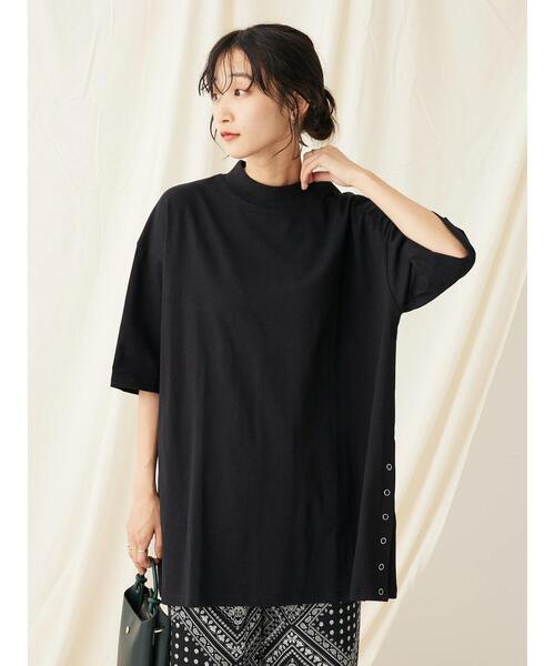 CRAFT STANDARD BOUTIQUE(クラフトスタンダードブティック)の「モックネックリングドットチュニック(チュニック・レディース・ブラック/グリーン/グレイッシュベージュ/ブラウン・FREE)」の16枚目の写真