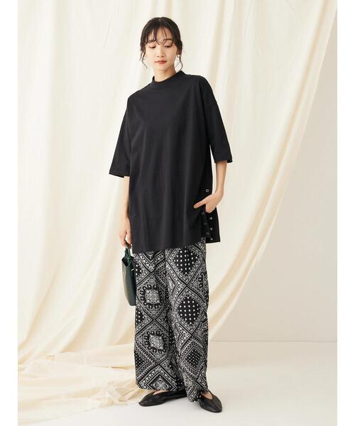 CRAFT STANDARD BOUTIQUE(クラフトスタンダードブティック)の「モックネックリングドットチュニック(チュニック・レディース・ブラック/グリーン/グレイッシュベージュ/ブラウン・FREE)」の22枚目の写真