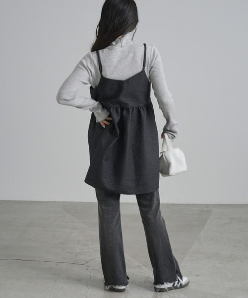 CIAOPANIC TYPY（チャオパニックティピー）の「【新色追加】アンチピリング配色ステッチボーダータートルニット（ニット/セーター・レディース・バーガンディー/パープル/オレンジ/オフホワイト/グレー/ネイビー/レッド/サックスブルー/グリーン/ボルドー・ONE SIZE）」の18枚目の写真