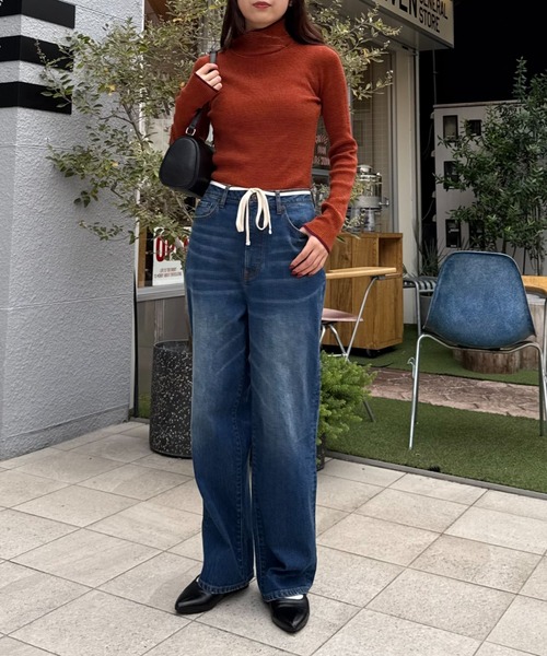 セール】【新色追加】アンチピリング配色ステッチボーダータートル