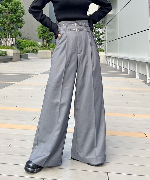 PAGEBOY（ページボーイ）の「Wウエストワイドスラックス（スラックス・レディース・ブラック/チャコールグレー・FREE）」の19枚目の写真