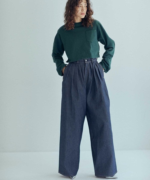 SEA（シー）の「ヘビーコットン ショートポケットTEE（Tシャツ/カットソー・レディース・ブルー/ネイビー/ホワイト/グリーン・ONE SIZE）」の5枚目の写真