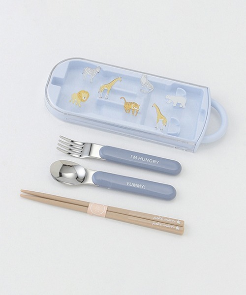 petit main(プティマイン)の「カトラリーセット【日本製】(その他小物・キッズ・ライトブルー/ライトピンク・FREE)」の1枚目の写真