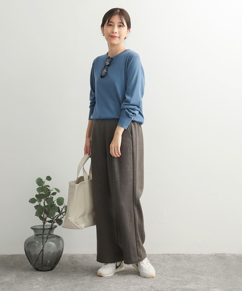 URBAN RESEARCH DOORS（アーバンリサーチドアーズ）の「メランジツイルイージーパンツ（その他パンツ・レディース・チャコールグレー/ブラウン・SMALL/MEDIUM）」の3枚目の写真