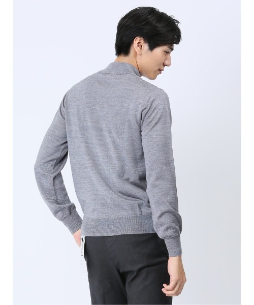 Alexander Julian（アレキサンダージュリアン）の「アレキサンダージュリアン ウォッシャブル ウール混リンクスダイヤ モックネックニット（ニット/セーター・メンズ・ターコイズブルー/パープル/ブラック/ライトグレー・X-LARGE/LARGE/MEDIUM）」の22枚目の写真