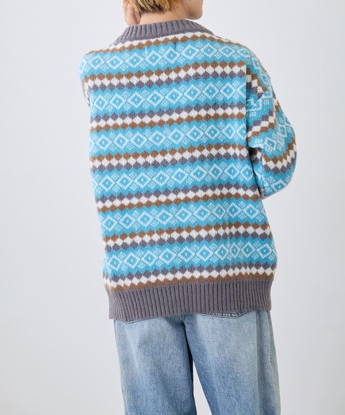 セール】ノルディック柄ニットプルオーバー（ニット/セーター）｜Loco