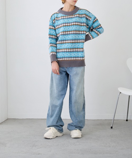 セール】ノルディック柄ニットプルオーバー（ニット/セーター）｜Loco