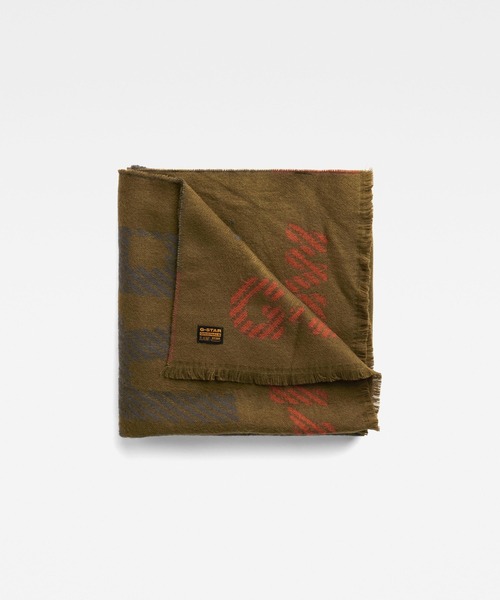 G-STAR(ジースター)の「DORALA SCARF/総柄ロゴマフラー(マフラー・メンズ・ダークオリーブ・ONE SIZE)」の3枚目の写真